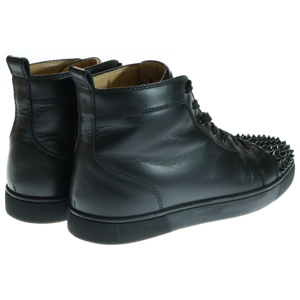 極美品★Christian Louboutin クリスチャンルブタン スパイクスタッズ レースアップ スウェードレザー スニーカー ブラック 39.5 メンズ CHRISTIAN LOUBOUTIN (クリスチャンルブタン) スパイク スタッズ