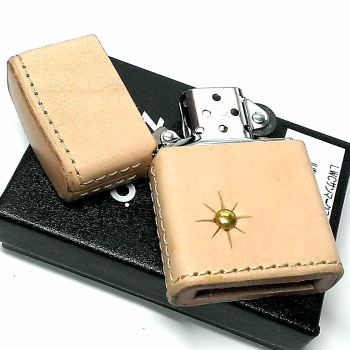 ZIPPO ライター 革巻き ジッポ おしゃれ カオス サンマークスタッズ 真鍮 Leather Works 牛本革 ハンドメイド 彫刻 ブランド  かっこいい メンズ ギフト - メルカリ