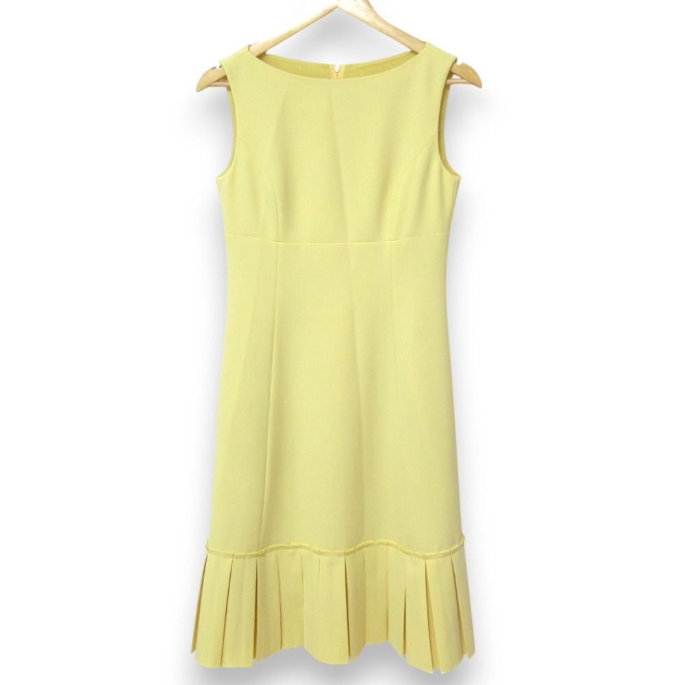 FOXEY NEW YORK フォクシーニューヨーク 2025年製 DRES LUMI ノースリーブ ドレス ワンピース 43875 38 イエロー レディース 古着