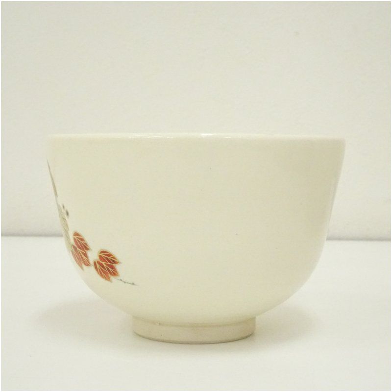 京焼 南口閑粋造 色絵蔦茶碗（共箱） 茶道 抹茶 おしゃれ 抹茶茶碗
