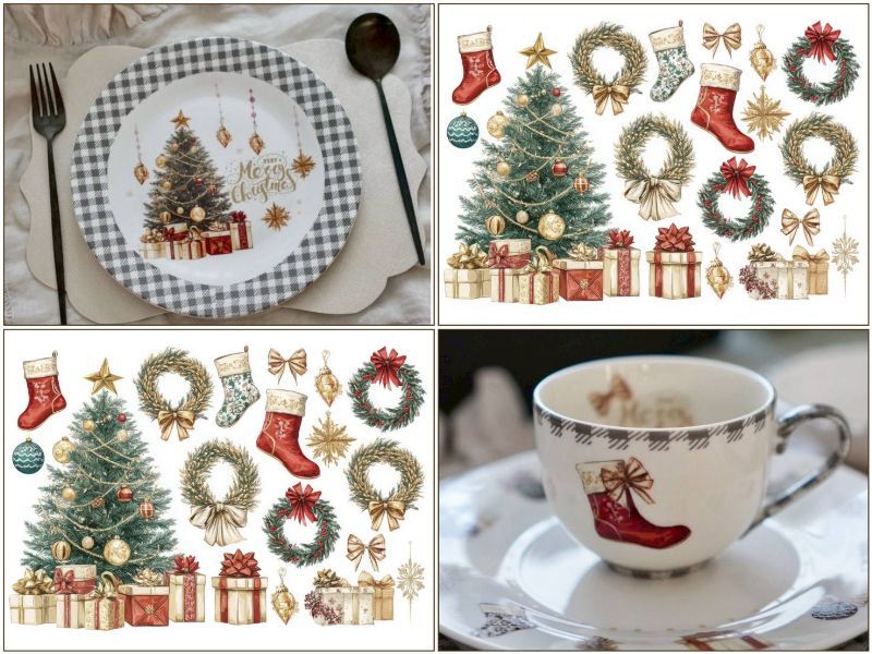 ポーセラーツ 転写紙 【白磁用】クラシック・ノエル転写紙