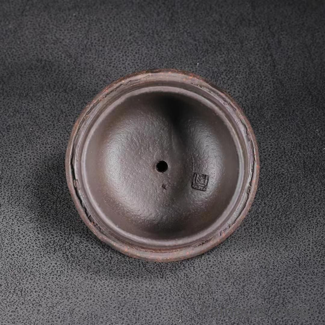※中国古美術/緑泥竹林笹竹紋茶壺/(底款:朱可心)【保存箱付】 新品未使用】中国古美術・宜興原鉱黑金・泥 パンダと竹葉紋