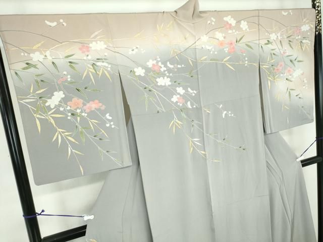 平和屋着物●訪問着　枝垂れ花　暈し染め　金彩　正絹　逸品　DAAU5063ps 平和屋着物○訪問着 枝垂れ花 暈し染め 金彩 正絹 逸品 DAAU5063ps