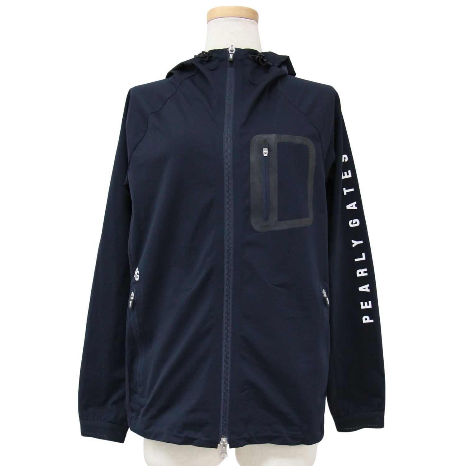 ネイビー パーカー 0サイズS パーリーゲイツ ゴルフウェア ストレッチ