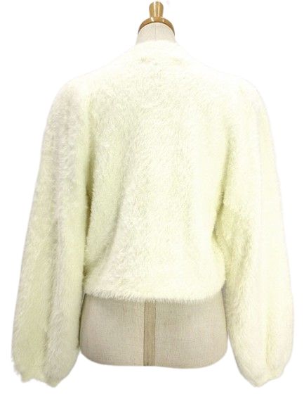 ルルウィルビー Loulou Willoughby ファーボレロカーディガン ニット 2 アイボリー シャギー トップス ビジュー