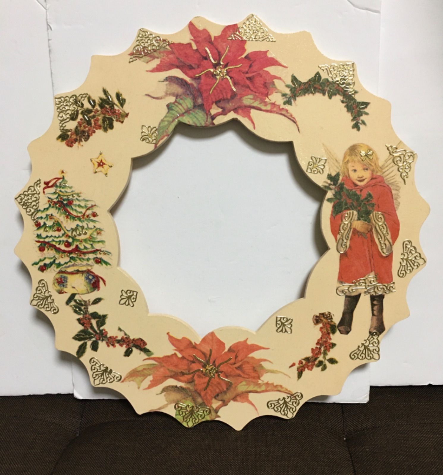 クリスマスリースデコパージュ作品