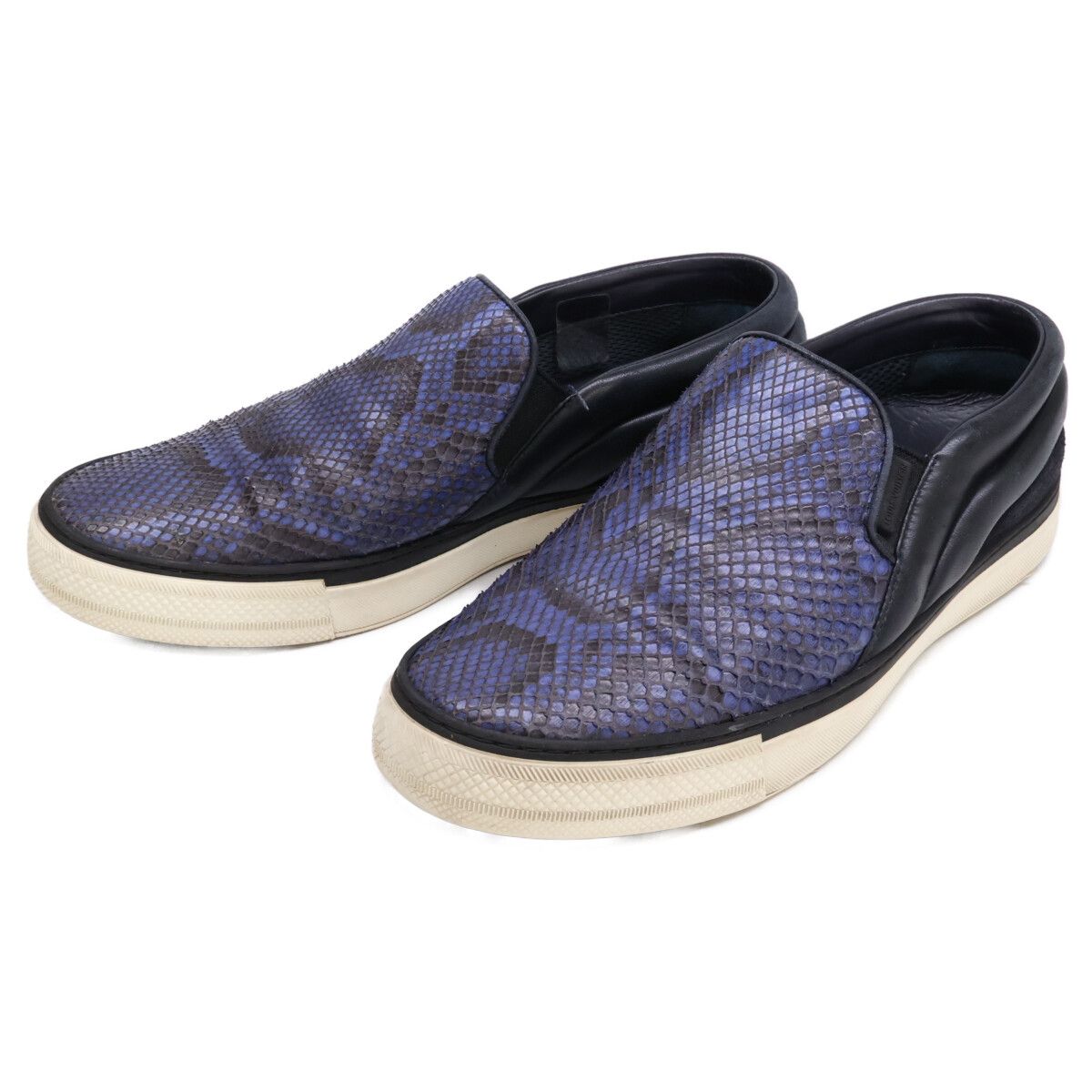 LOUIS VUITTON ルイヴィトン MS0155 パイソン レザー切り替え スリッポンスニーカー 6 1|2