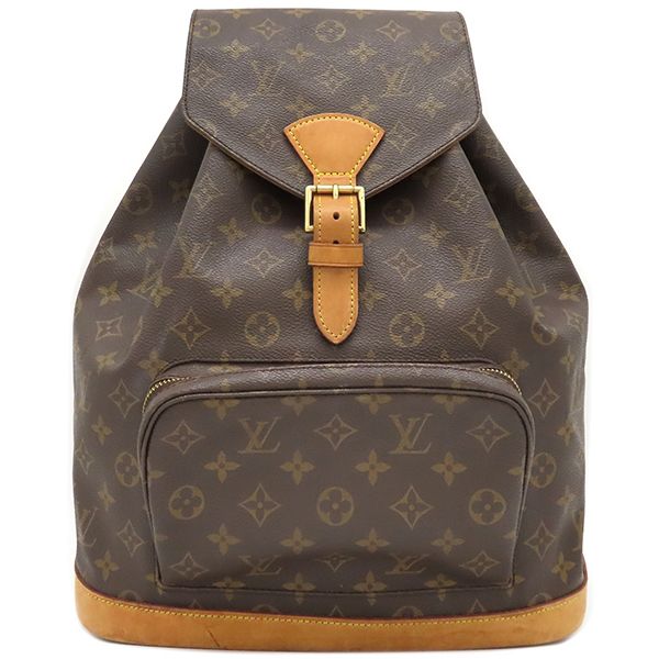 ルイヴィトン LOUIS VUITTON リュック デイパック モンスリGM モノグラムキャンバス モノグラム ゴールド金具 バックパック 茶 M51135 MI1929