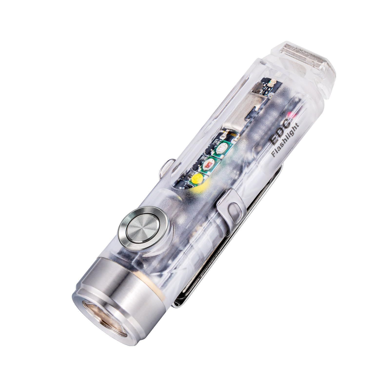 在庫処分 ロックアウトモード付き レッド 懐中電灯 キーチェーン 防水 充電式 高ルーメン 自宅 650ルーメン ポケットトーチ 屋外 A8 RovyVon