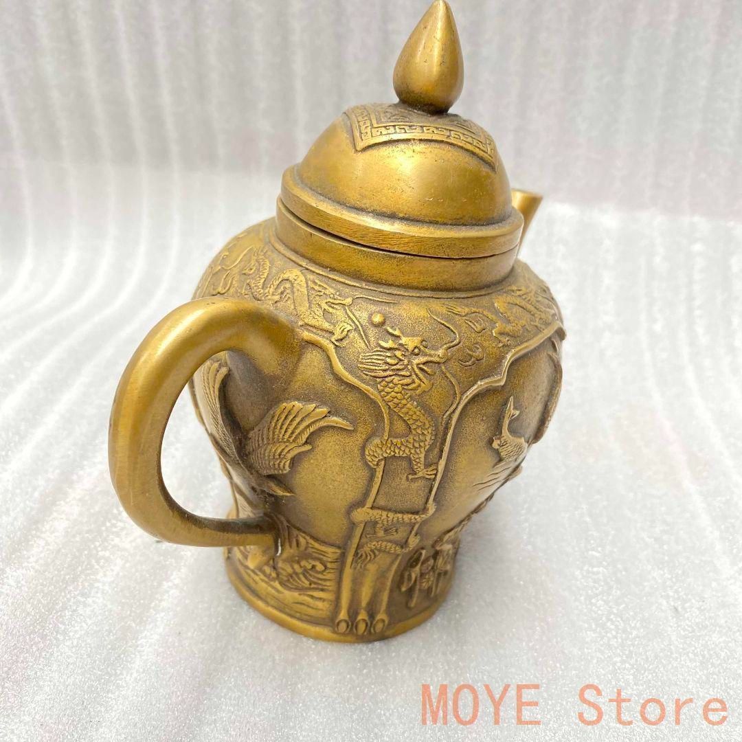 銅製 竹の子壺 竹節壺 茶壺 茶道具 装飾品 工芸品 美術品 銅製 銅壺 龍鳳茶壺 徳利 手提げ壺茶道具 装飾品 工芸品 置物