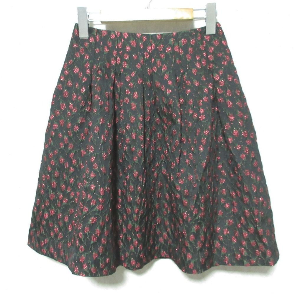 美品 M'S GRACY フラワー モチーフ ジャガード スカート ピンク 38 美品 M'S GRACY フラワー モチーフ ジャガード スカート ピンク