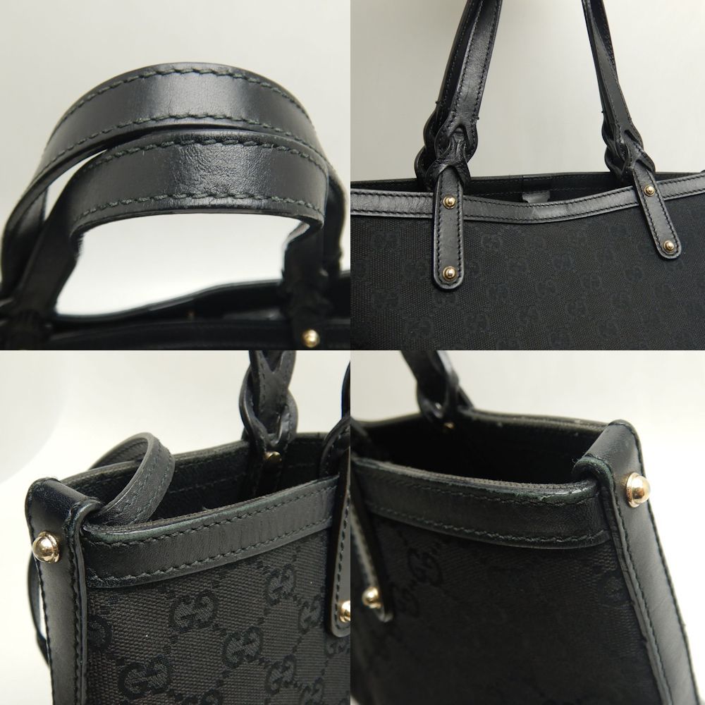 GUCCI ブラック トートバッグ GUCCI グッチ 269878 トートバッグ GGキャンバスxレザー ブラック