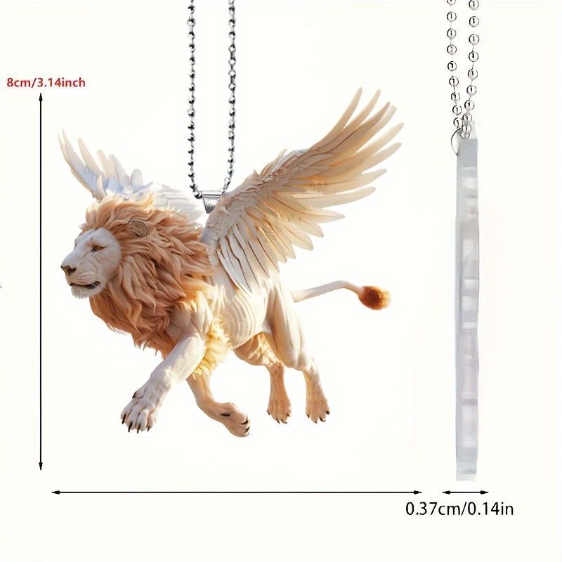 キーホルダー ライオン 神話 エンジェル 天使 2D アクリル 8cm 羽の