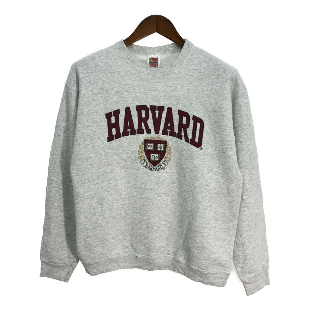00年代 FRUIT OF THE LOOM フルーツオブザルーム ハーバード HARVARD スウェット カレッジ グレー (メンズ L) 中古 古着 R3748
