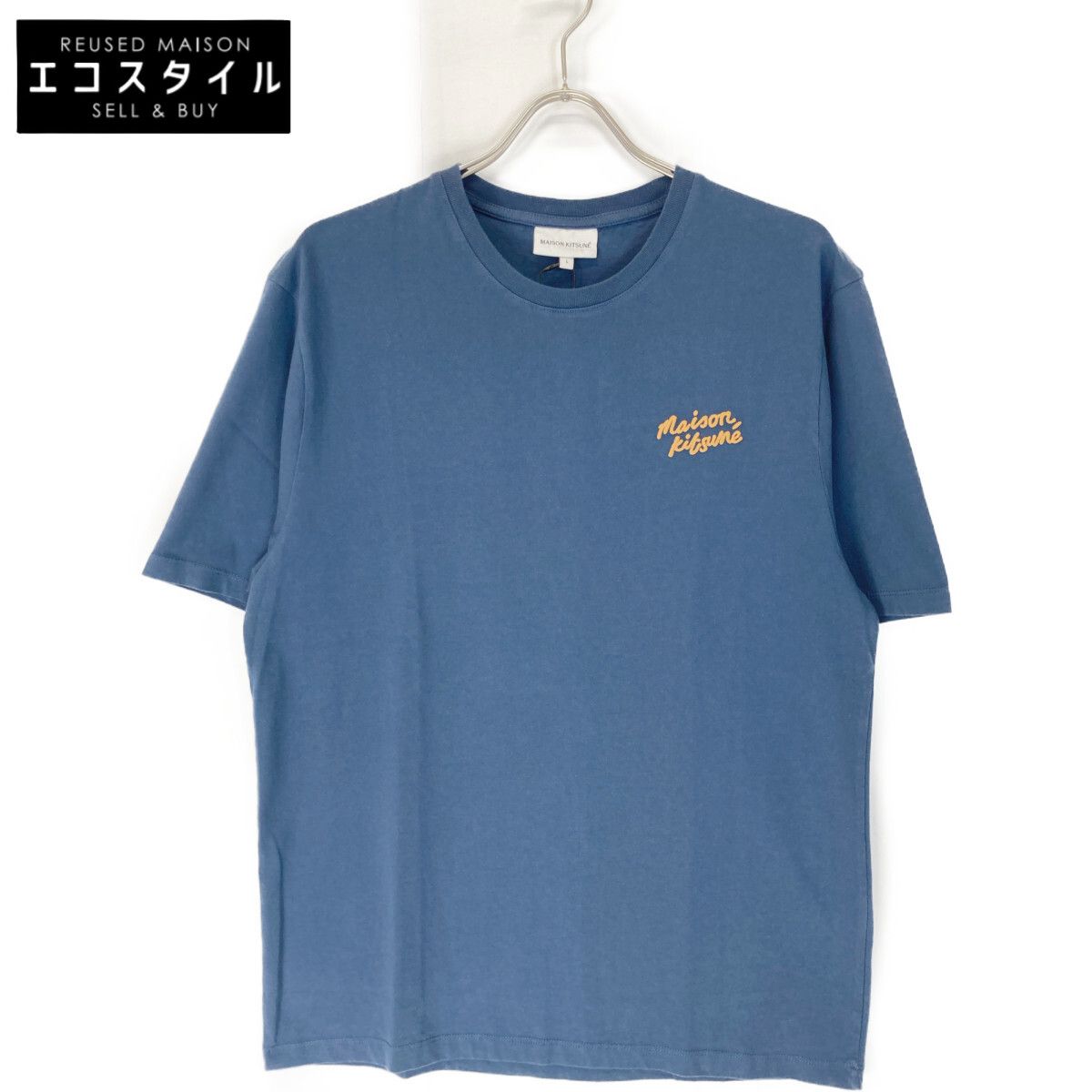 MAISON KITSUNE メゾンキツネ LM00125KJ0008 ﾌﾞﾙｰﾃﾞﾆﾑ ﾛｺﾞ刺繍ｶｯﾄｿｰ L