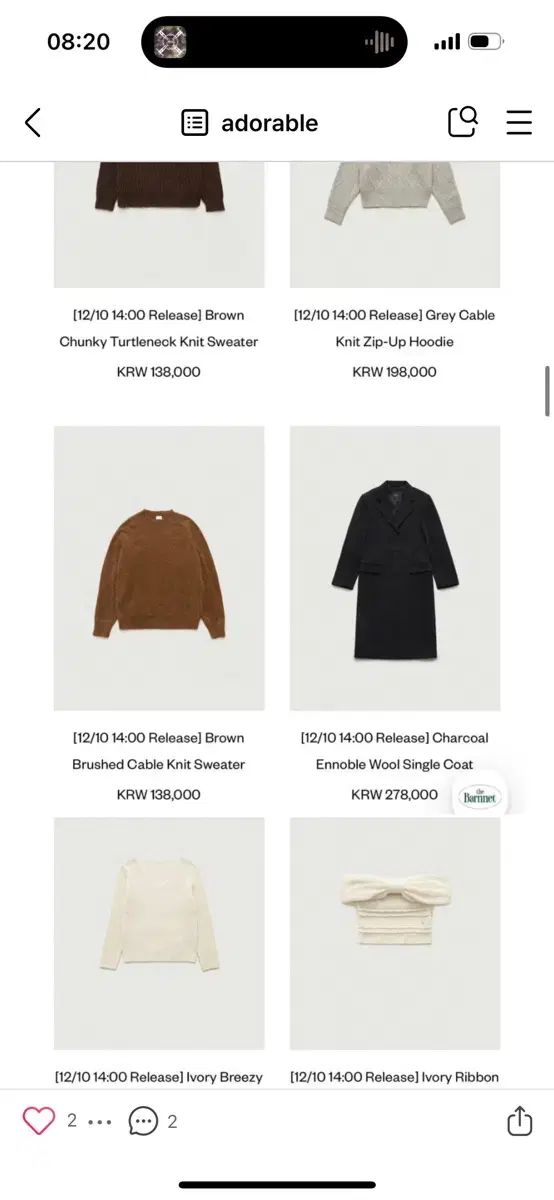 The Barnnet(ザ・バーネット) brown brushed cable knit - メルカリ 