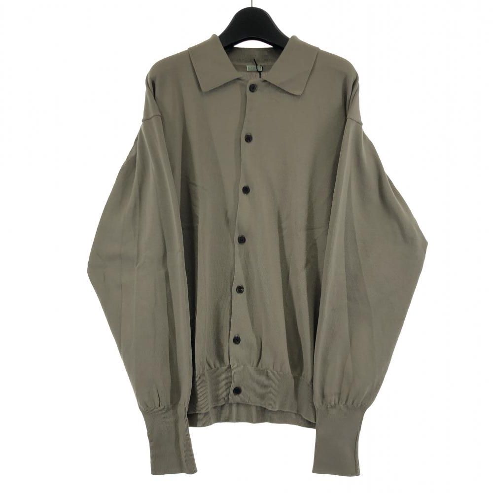 【中古】A PRESSE　23ASP-03-07H　Cotton Knit Polo Collar Cardigan　SAGE サイズ3 ベージュ ア プレッセ[17]