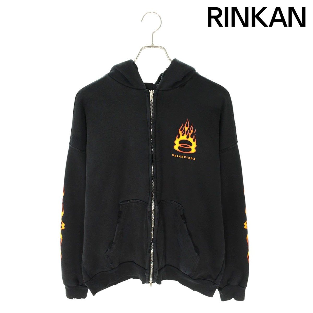 バレンシアガ  24SS  770939 TQVW9 バーニングユニティロゴダブルジップパーカー メンズ S 【2/27～3/18 タイムセール】