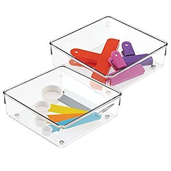 苗木・植木 InterDesign Linus 台所の引き出しの整理用容器 L ホワイト 52630M2
