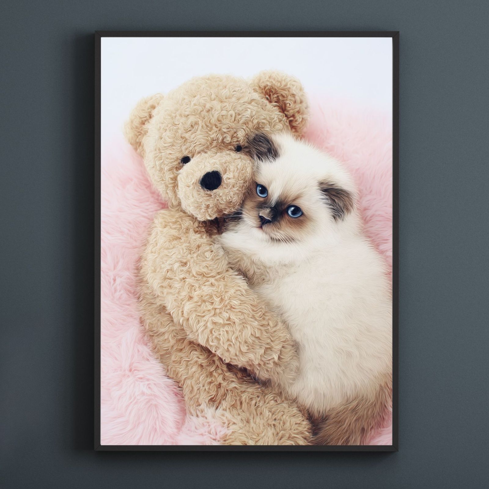 くまのぬいぐるみ - ラグドールキャット テディーベア teddy bear かわいい 癒し系 インテリアアート ペットロス うちの子 記念日 アートポスター 犬の絵 犬のイラスト ギフト プレゼント