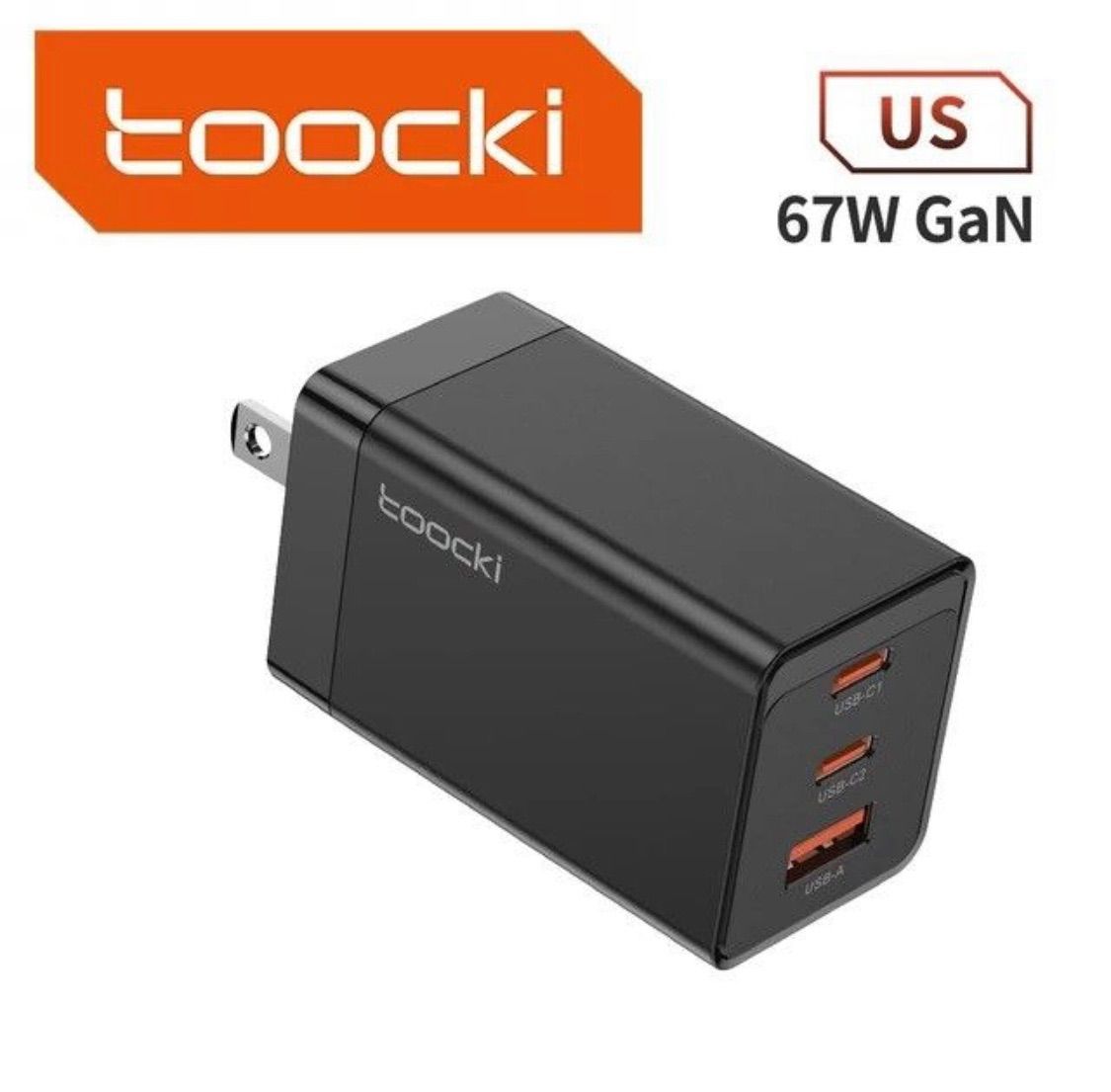 TOOCKI 充電器 タイプC 急速充電器 67W PD GaNII窒化ガリウム USB-C*2