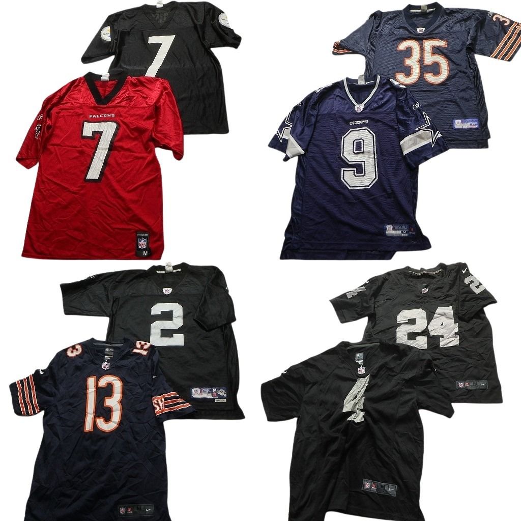 古着卸 NFL ゲームシャツ ユニフォーム 8枚セット メンズ Ｍ ナイキ カウボーイズ ファルコンズ 古着 NA6198