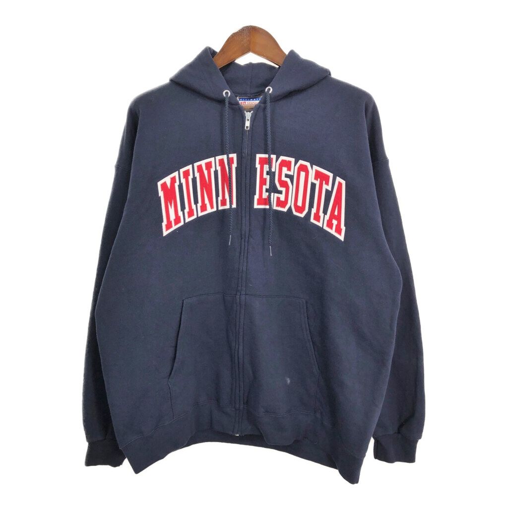 Hanes ヘインズ スウェット フルジップ パーカー カレッジ ネイビー (メンズ L) 中古 古着 S1753