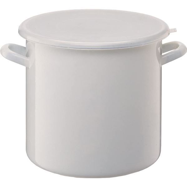 2個セット 高木金属工業 ホーロー ストックポット 丸型 10L 内径24cm ホワイト HSP-M24