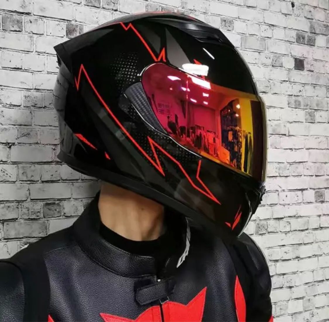 【お得在庫あ】激安新品レッドライン　フルフェイスバイクヘルメットダブルレンズレインボーシールド セキュリティ・セーフティ