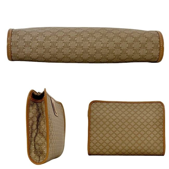 セリーヌ クラッチバッグ ベージュ マカダム セカンドバッグ PVC レザー