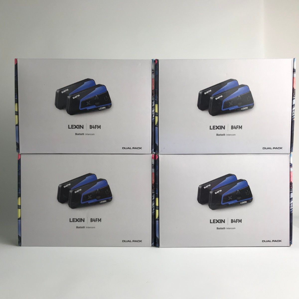 バイク用インカム LEXIN B4FM Dual Pack 2個入り4箱セット Bluetoothインカム