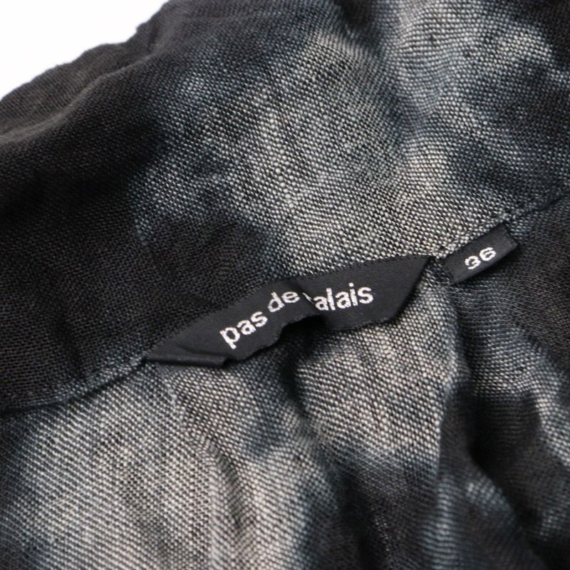 2022SS パドカレ pas de calais Uneven dyeing blouse アニヴァン ダイイング ブラウス 36/ブラック 染色加工【2400014499490】 2022SS パドカレ pas de calais Uneven dyeing blouse