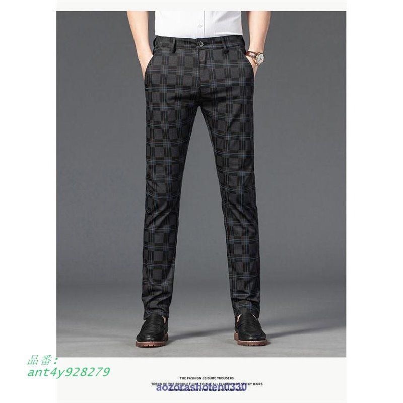 スラックス チノパン メンズ スリムパンツ ストレッチパンツ ボチェック柄 春夏 普段着 ビジネス 通勤用 チノパンツ 男性ズボン ant4y928279 チノパン メンズ ストレッチ チェック ロングパンツ スキニー
