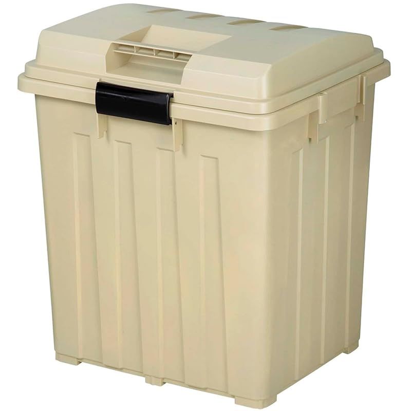 新輝合成 トンボ ゴミ箱 連結可能 ハンドル付 90リットル カーキ 幅54×奥行46.5×高さ62cm 蓋付き 分別 丈夫 屋外 ベランダ 大きい アウトドア 日本製