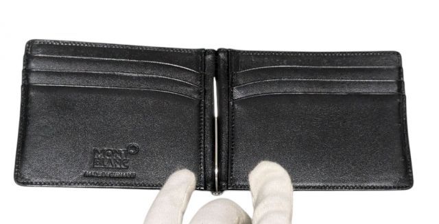 モンブラン　MONTBLANC　レザー　ブラック　黒　マネークリップ モンブラン 財布 マネークリップ 二つ折り 札入れ レザー
