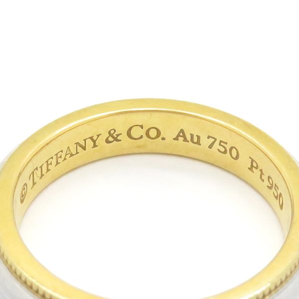 ティファニー Tiffany & Co リング 指輪 ミルグレイン Pt950 K18YG  