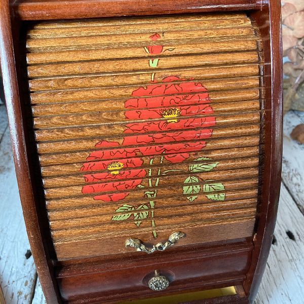 アンティーク】木製 蛇腹扉 アクセサリーケース ジュエリー