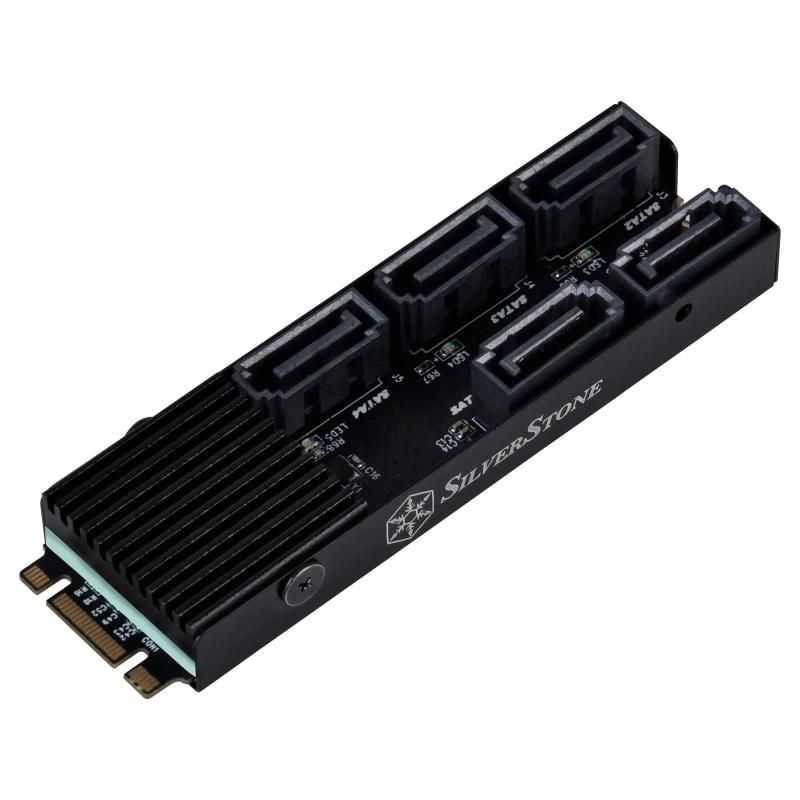 SilverStone Technology ECS07 5ポート SATA Gen3 6Gbps 非RAID M.2 PCIe ストレージ拡張カード SST-ECS07