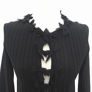 シャネル CHANEL カーディガン ホック ココマーク リボンモチーフ シルク 06P P28035K00037 黒 ブラック レディース シャネル CHANEL カーディガン ホック ココマーク リボン