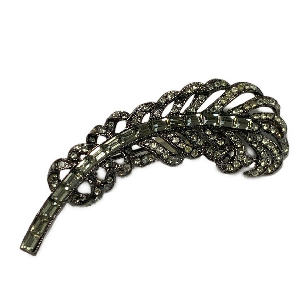 FOXEY フォクシー ブローチ - 黒 フェザー 羽