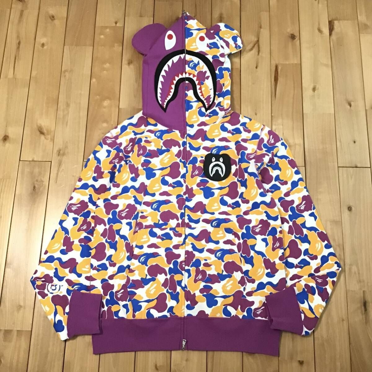 BAPE SHARK BE@R FULL ZIP HOODIE L
