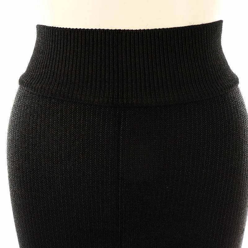 アライア ALAIA スカート ストレッチニット タイト ひざ丈 S 黒 