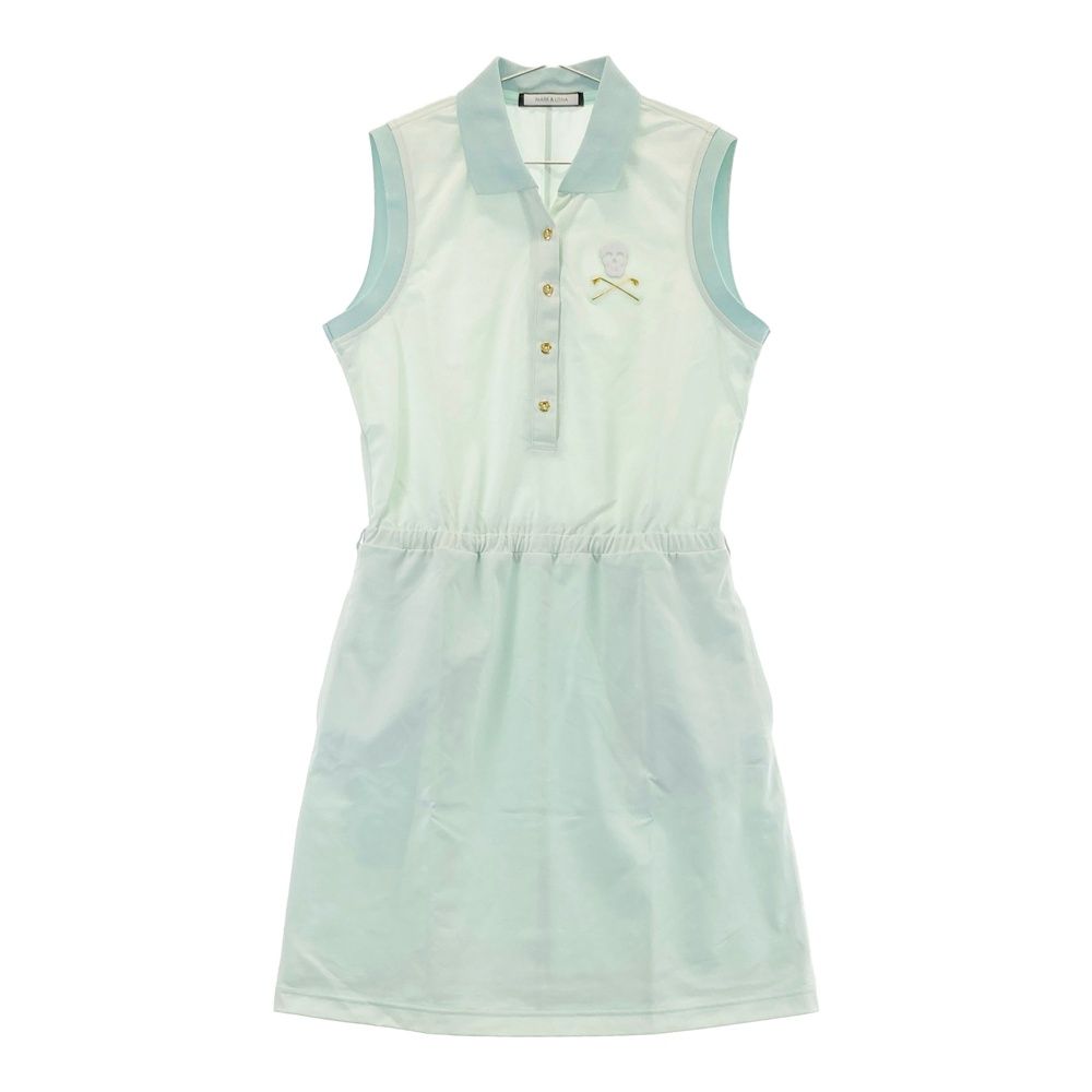 サイズ 38 MARK-LONA マークアンドロナ ノースリーブワンピース スカル ブルー系 240101538086 ゴルフウェア レディース ストスト