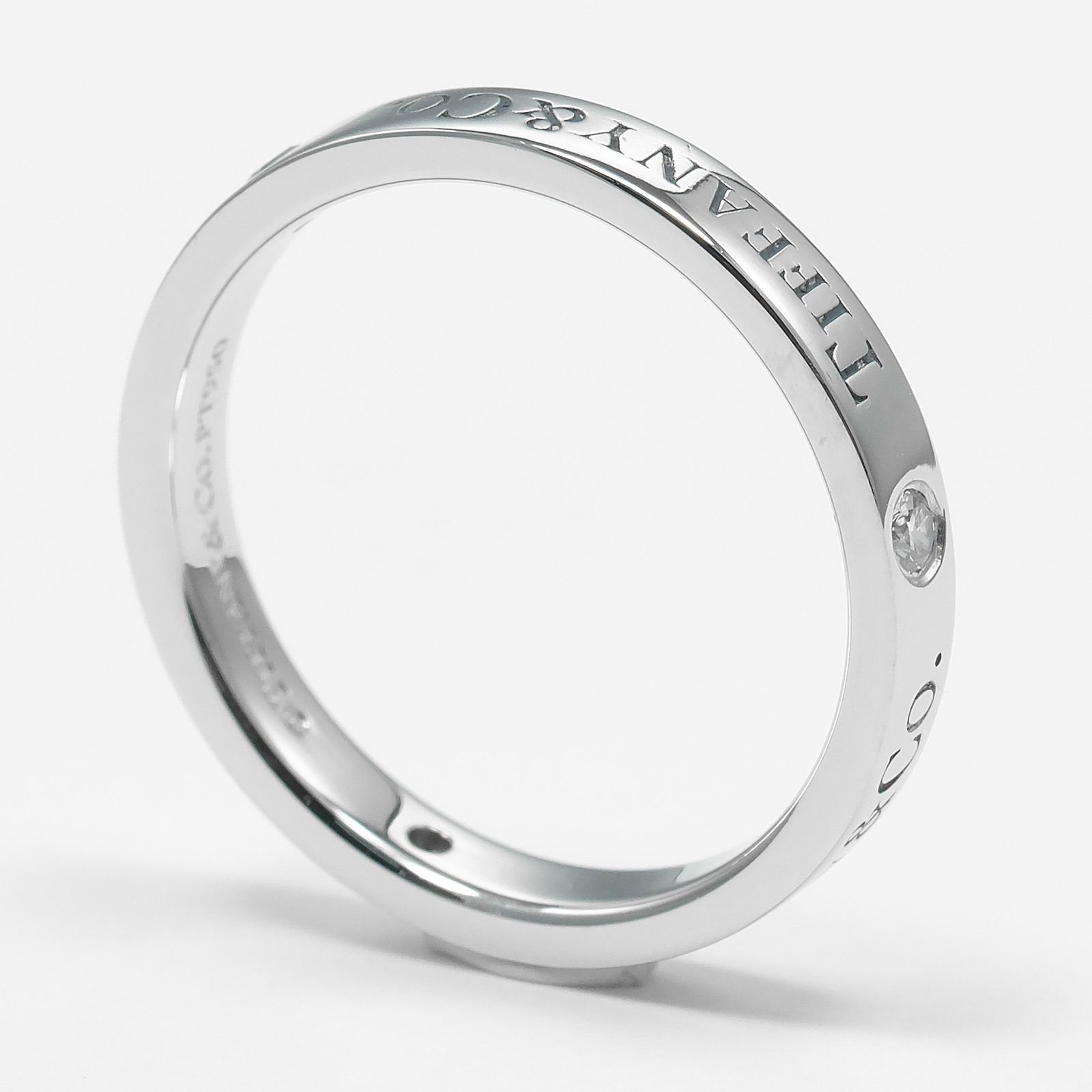 美品 ティファニー 13号 pt950 フラット バンドリング 指輪 リング TIFFANY&Co.】ティファニー フラットバンド Pt950プラチナ