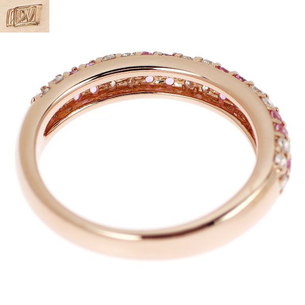 ポンテヴェキオ K18PG ピンク サファイア ダイヤモンド リング 0.25ct  