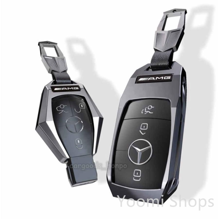 【新品未使用】メルセデスベンツ benz キーケース 亜鉛合金 キーホルダー キーカバー スマートキー AMG アクセサリー 納車祝い グレー保護落下防止 光沢 ocp 46