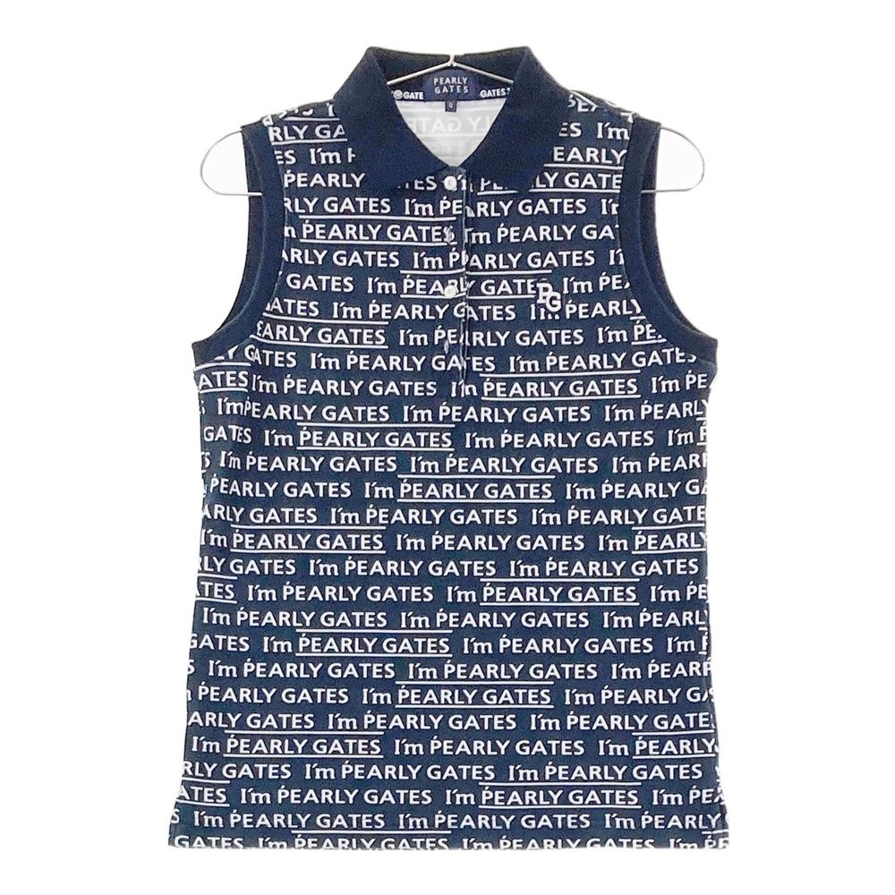 サイズ：0 PEARLY GATES パーリーゲイツ ノースリーブポロシャツ 総柄