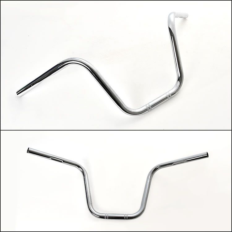 イントルーダー400 汎用 アップハンドルバー 1インチ 25.4mm シルバーメッキ ハンドルパイプ アプハン 絞り チョッパー