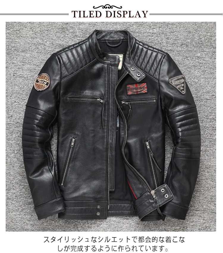 レザージャケット ライダースジャケット メンズ 革ジャン レザー