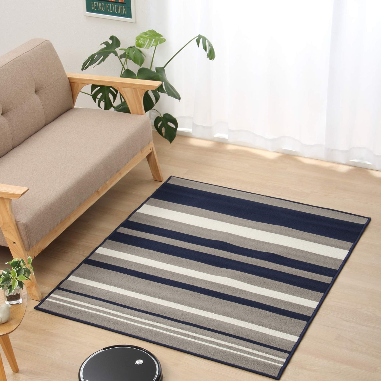 特価セールイケヒコ ラグ カーペット マット セグリア デスクカーペット ネイビー 約110×133cm 洗える キズ防止 新生活 #4723729